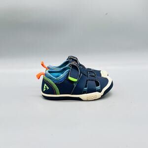 Plae Sandals Kids 8 Blue Sam 2.0 Soft Buc Fisherman Hook & Loop Summer Shoes